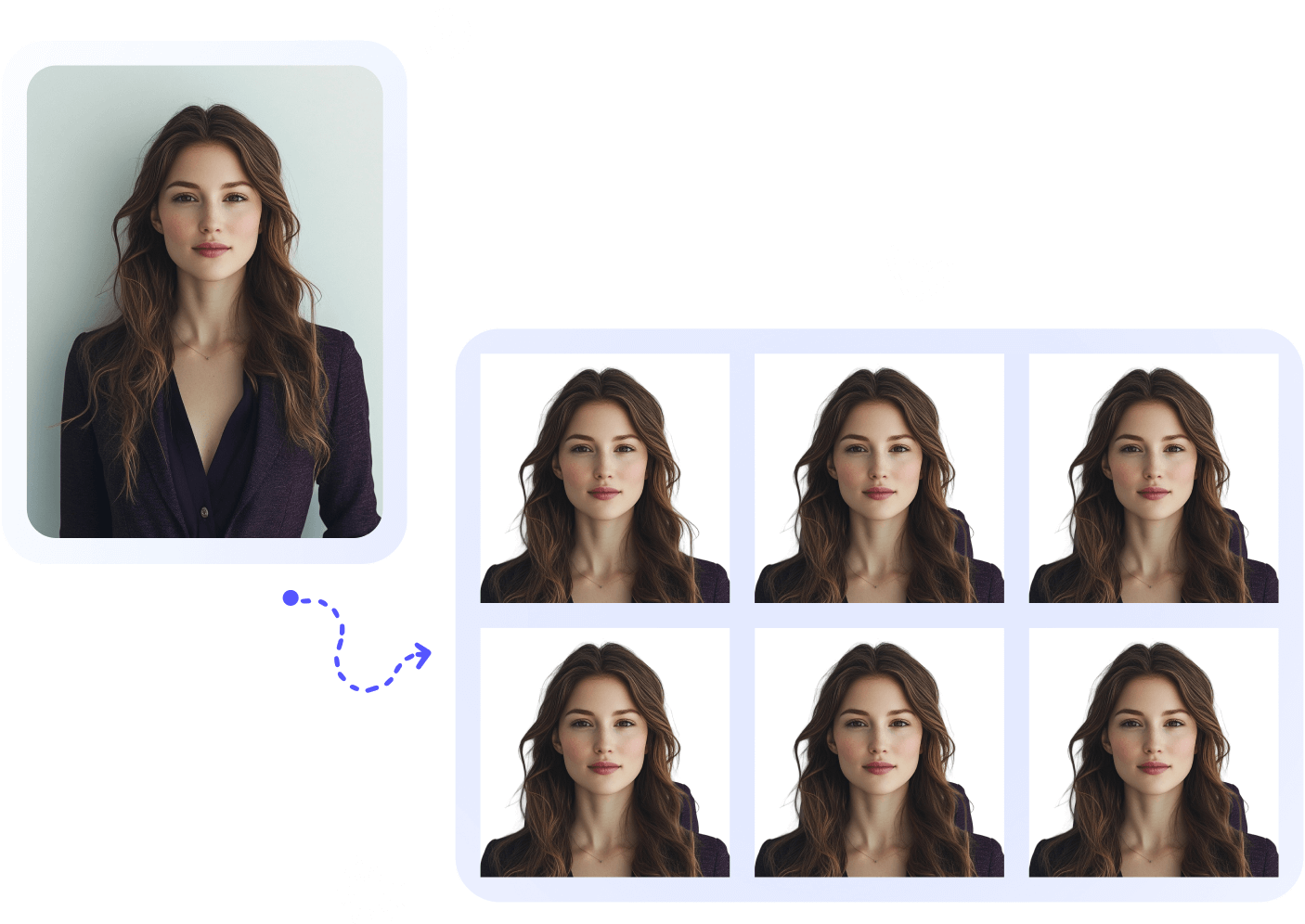 transform portrait photo to passport size photo